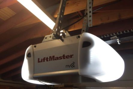 LiftMaster garage door opener with myQ technology installed in Bellevue garage