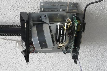 Internal view of an electric garage door opener in Puyallup