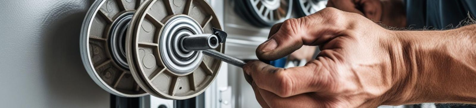 Garage Door Repair Seattle technician installing new rollers on sectional garage door track in SeaTac, WA