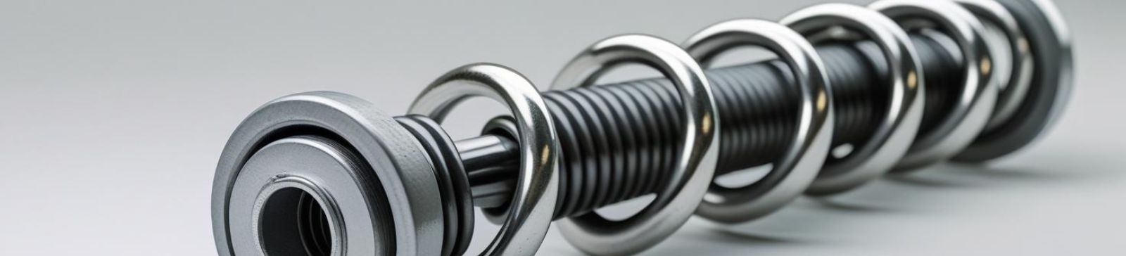 Detailed close-up of a steel torsion spring for garage doors on Mercer Island